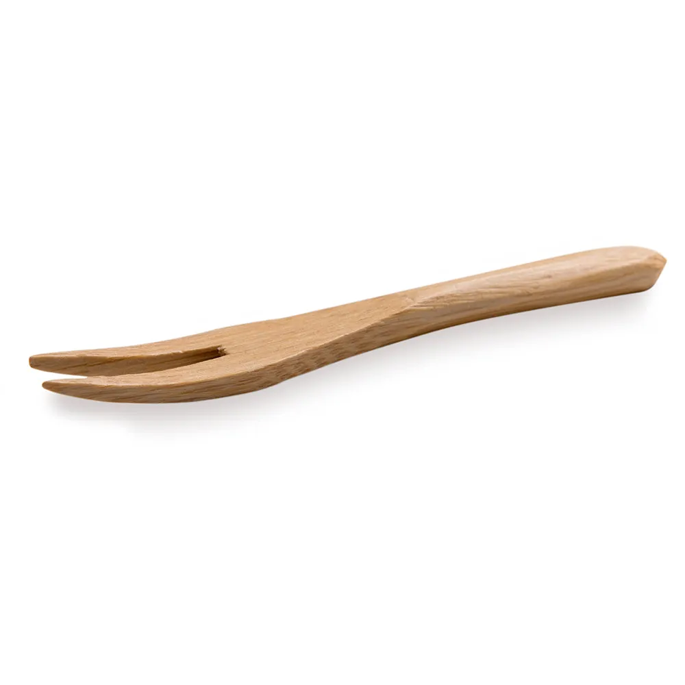 100 Round Natural 3.5" Bamboo Small Plates and 100 Natural Bamboo 3.5" Mini Forks