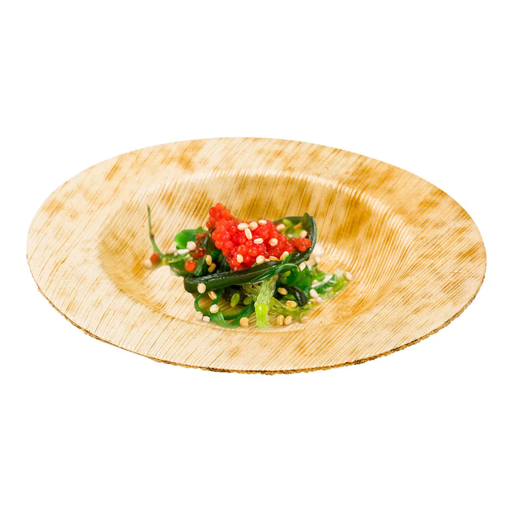 100 Round Natural 3.5" Bamboo Small Plates and 100 Natural Bamboo 3.5" Mini Forks