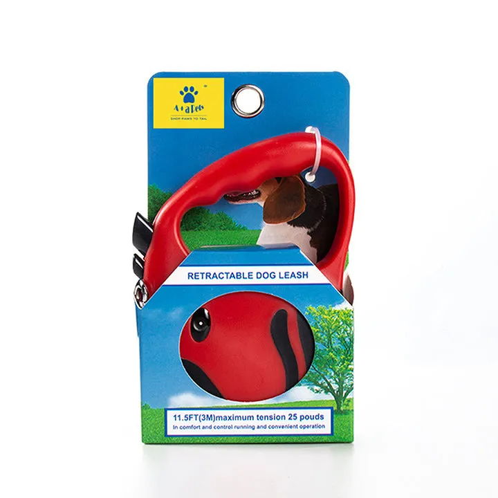 A a Pets' Retractable Leash with Lock-Unlock Technology-Red (5 meters)