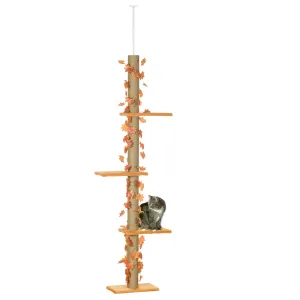 Adjustable Height Floor to Ceiling Cat Tree with Sisal Scratching Post