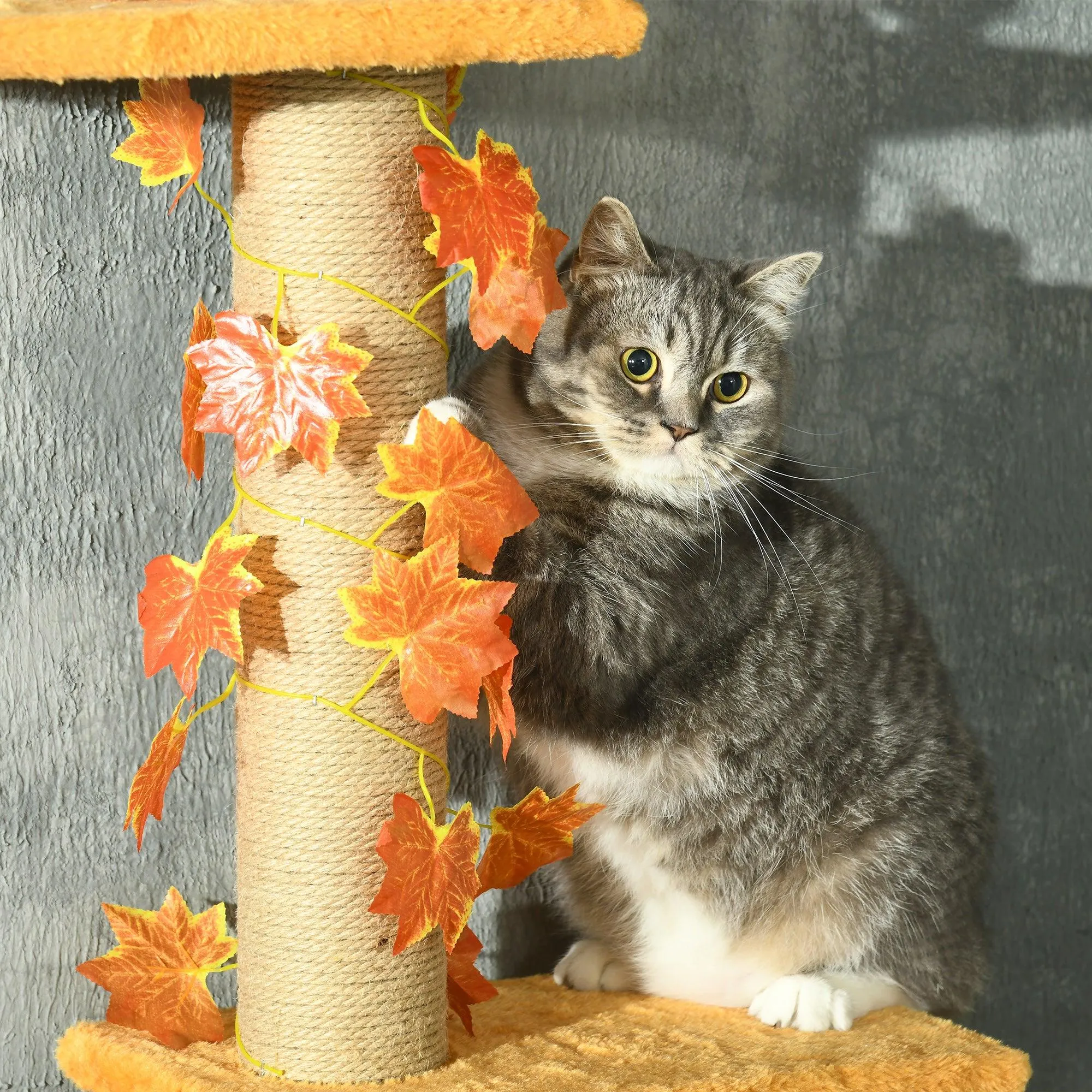 Adjustable Height Floor to Ceiling Cat Tree with Sisal Scratching Post