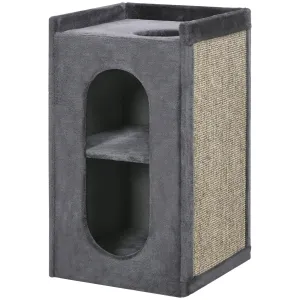 Cat Scratching Barrel w/ Condos - Dark Grey