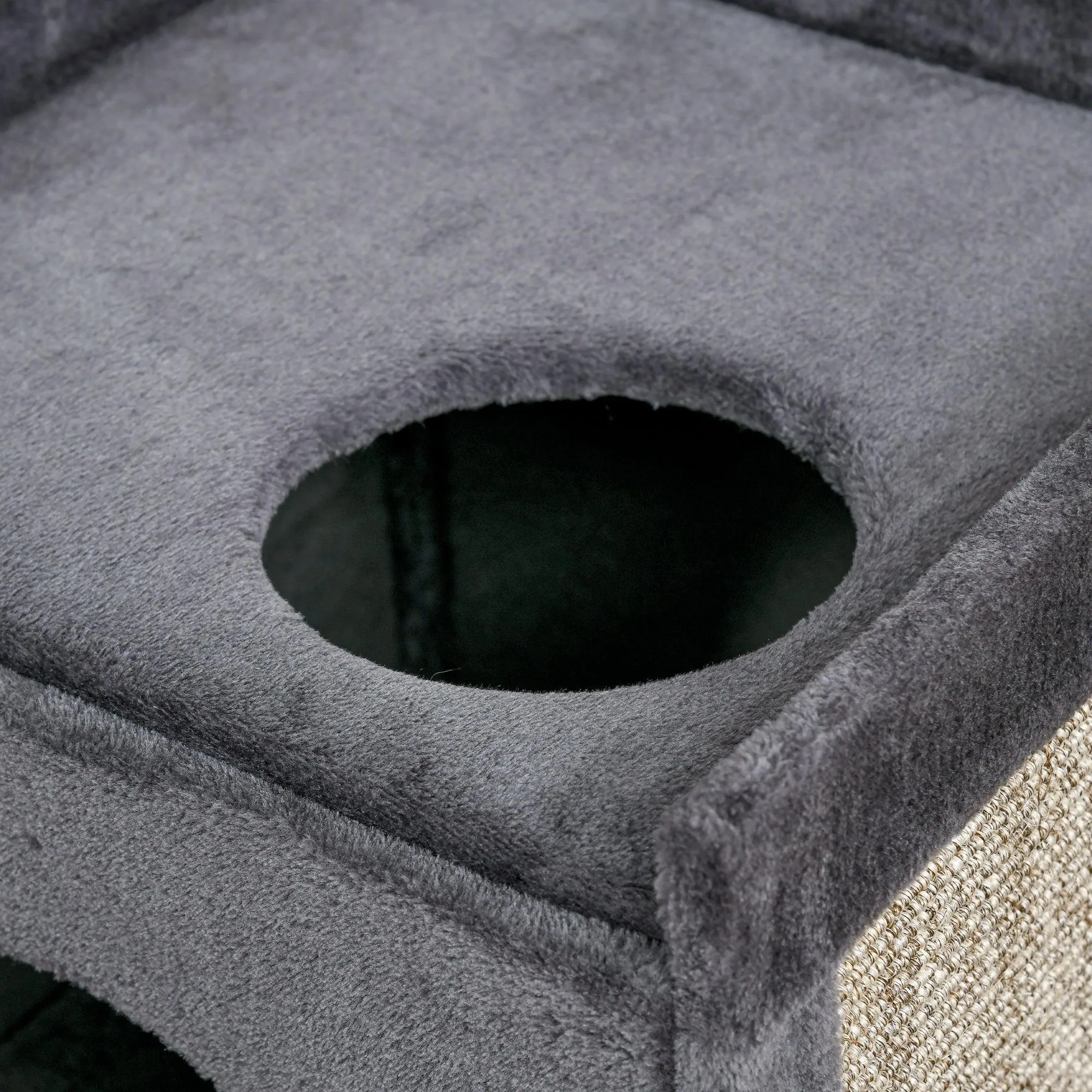 Cat Scratching Barrel w/ Condos - Dark Grey