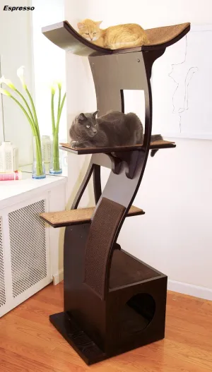 Lotus™ Cat Tree - Styled for the Design Conscious Cat Lover's Cat!  - ESPRESSO