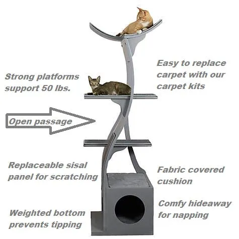 Lotus™ Cat Tree - Styled for the Design Conscious Cat Lover's Cat!  - ESPRESSO