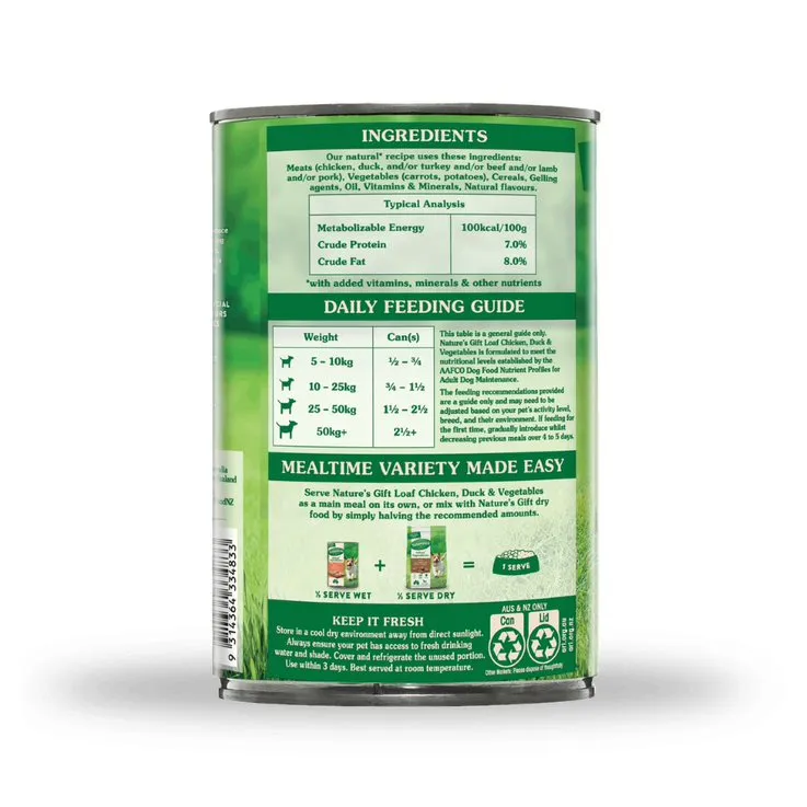 Nature's Gift Meal Time Chicken, Duck & Vegetables Canned Dog Food