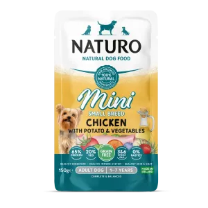 Naturo Adult Mini Grain Free Chicken with Potato and Vegetables – 150g Pouch