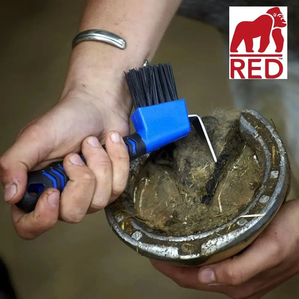 Red Gorilla Hoof Pick with Brush - Multi-Pack - Assorted Colours