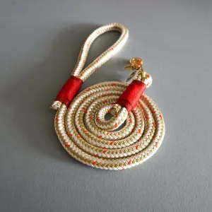 Rugged Hudson Leash: Gold Confetti with Red