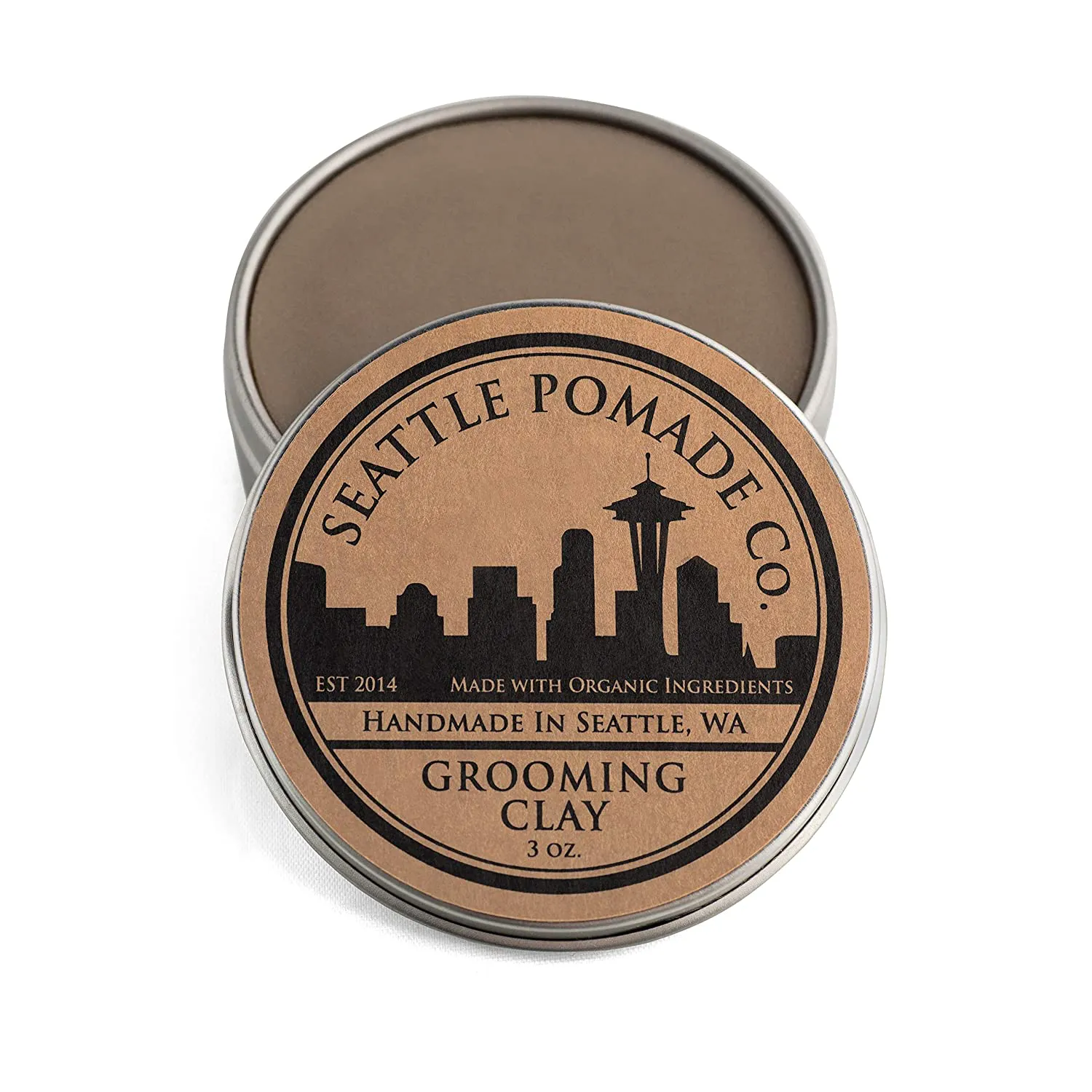 Seattle Pomade Co. Grooming Clay for Hair - USDA Certified, Made with Organic Essential Oil and Extracts