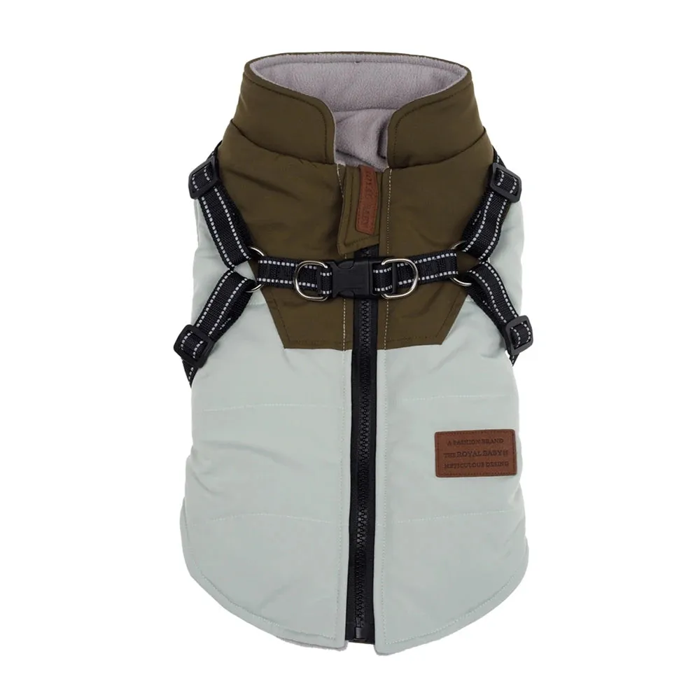 Warm Waterproof Dog Coat with Harness