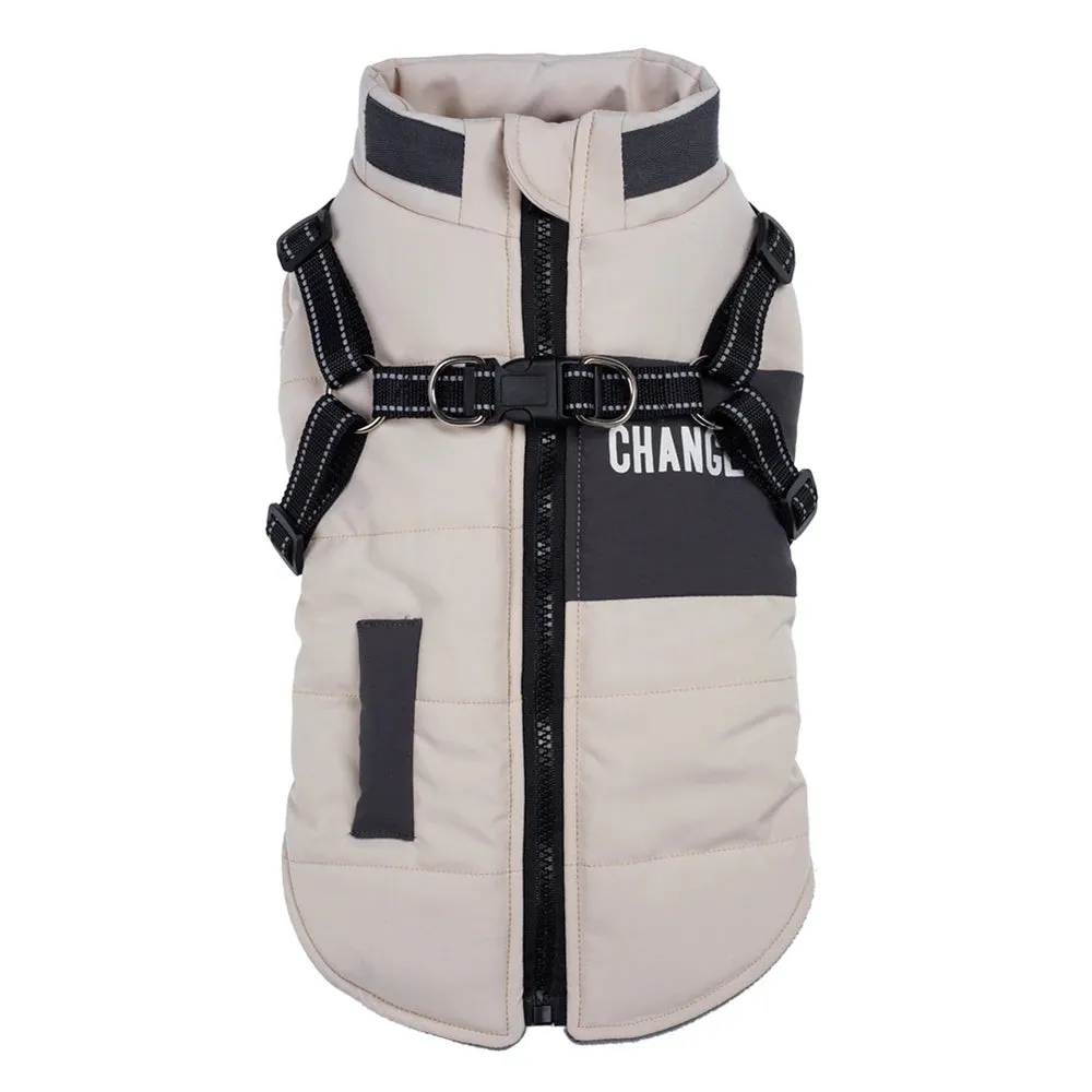 Warm Waterproof Dog Coat with Harness
