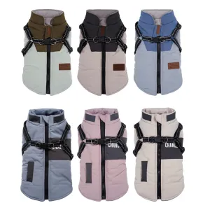 Warm Waterproof Dog Coat with Harness