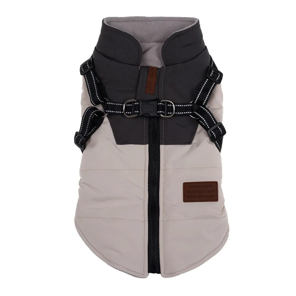 Warm Waterproof Dog Coat with Harness