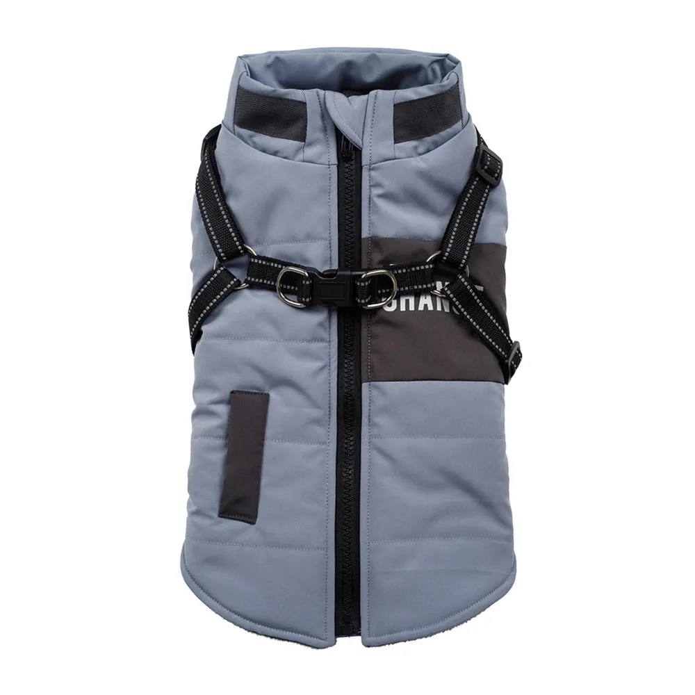 Warm Waterproof Dog Coat with Harness